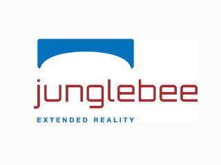 Logo escrito, ao centro: junglebee. E, abaixo: extended reality
